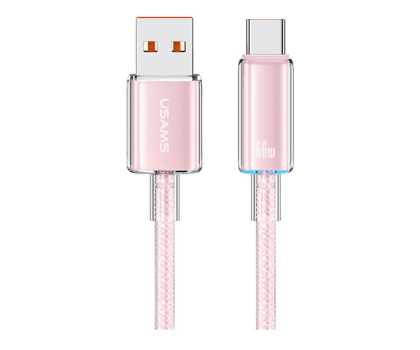 Kabel USAMS Kabel US-SJ658 6A USB-A do USB-C 1,2m różowy